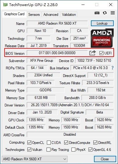 AMD RX 5600XTˢBIOSܣ