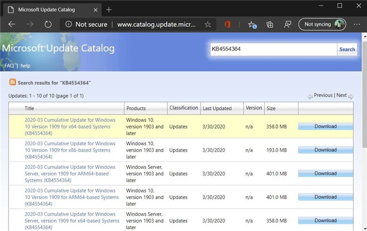 ΢Win10 KB4554364 ²޸
