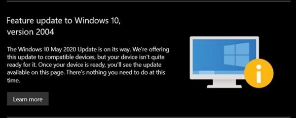 ΢޷Win10 2004û֪ͨ