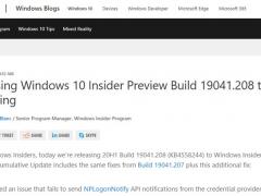 ΢ Win10 汾 2004 Ԥ 19041.208 