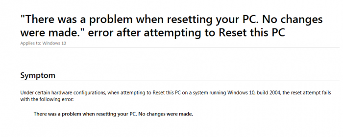 ΢Reset This PC ųʱ޸