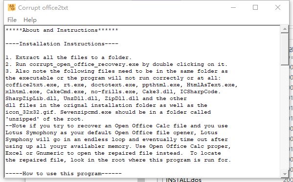 Corrupt office2txt רҵ v0.22
