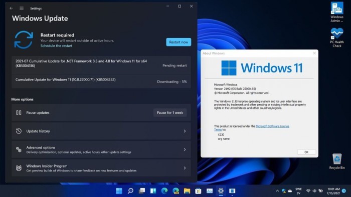 Win11 Build 22000.71С Ҽ˵ð͸Ч